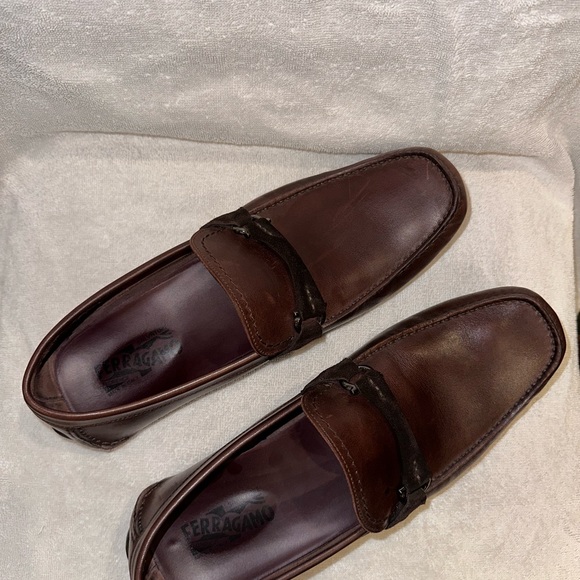 Salvatore Ferragamo GRAND PRIX Leather Bit Driver. Men’s Size 10EE Hickory Cafe - Picture 6 of 6